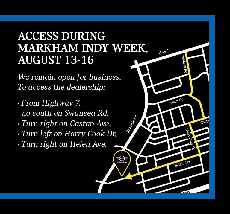 Access During Markham Indy Week, August 13-16