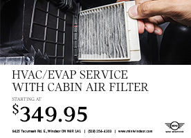 HVAC/EVAP SERVICE WITH CABIN AIR FILTER