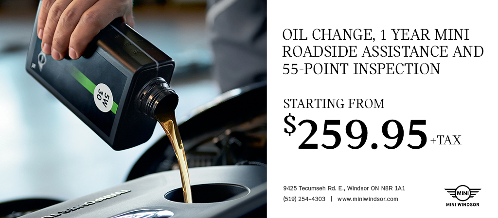 OIL CHANGE, 1 YEAR MINI ROADSIDE ASSISTANCE AND 55-POINT INSPECTION