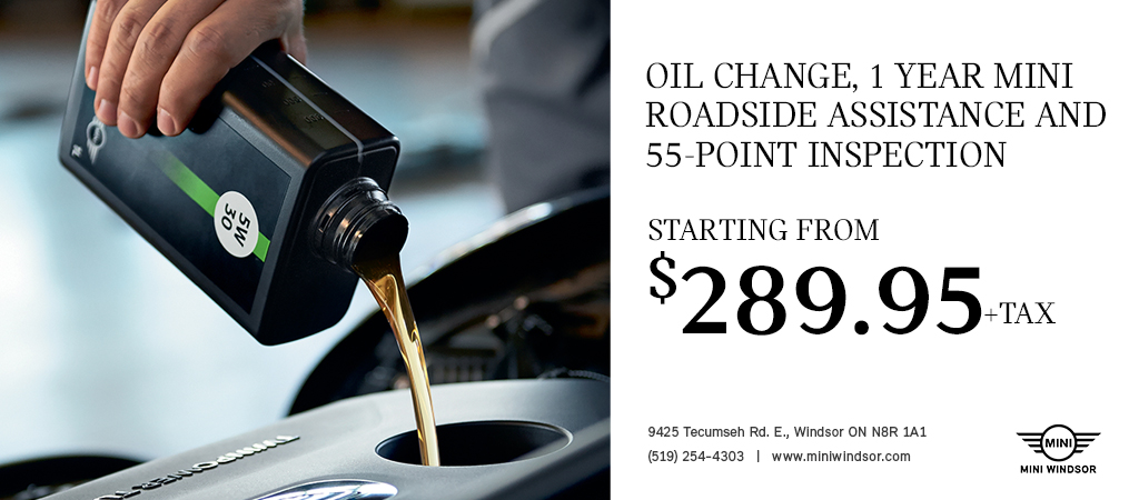 OIL CHANGE, 1 YEAR MINI ROADSIDE ASSISTANCE AND 55-POINT INSPECTION