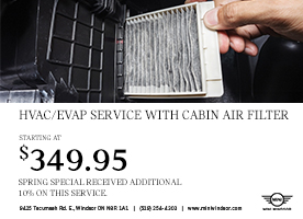 HVAC/EVAP SERVICE WITH CABIN AIR FILTER