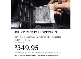 HVAC/EVAP SERVICE WITH CABIN AIR FILTER