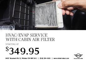 HVAC/EVAP Service with Cabin Air Filter